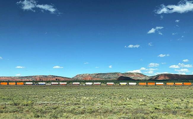 Train Against the Mesa by Charles Kraus Train Against the Mesa by Charles Kraus