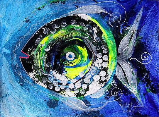 J Vincent Scarpace Abstract Fish Art Wall Art