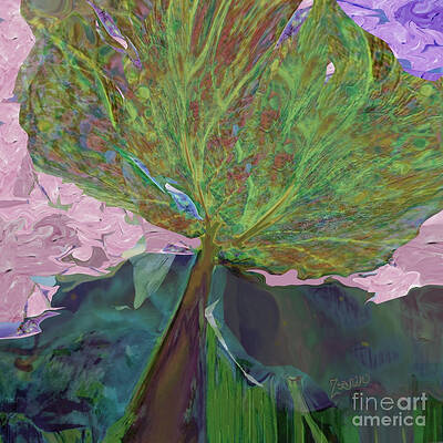 Wall Art - Mixed Media - Trees of Different Colors  We All Drink Water, No. 2 by Zsanan Studio