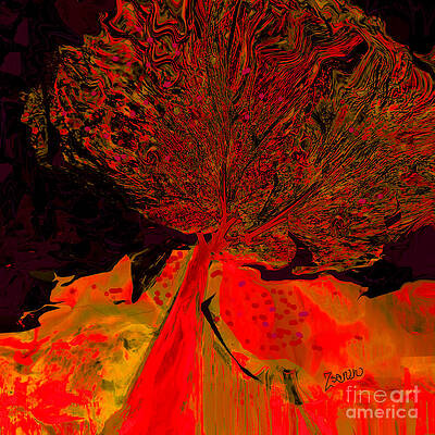Wall Art - Mixed Media - Trees of a Different Color No.6 by Zsanan Studio