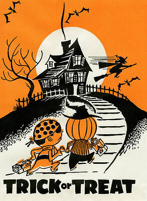 Wall Art - Painting - Trick or Treat - Witch's House by Unknown