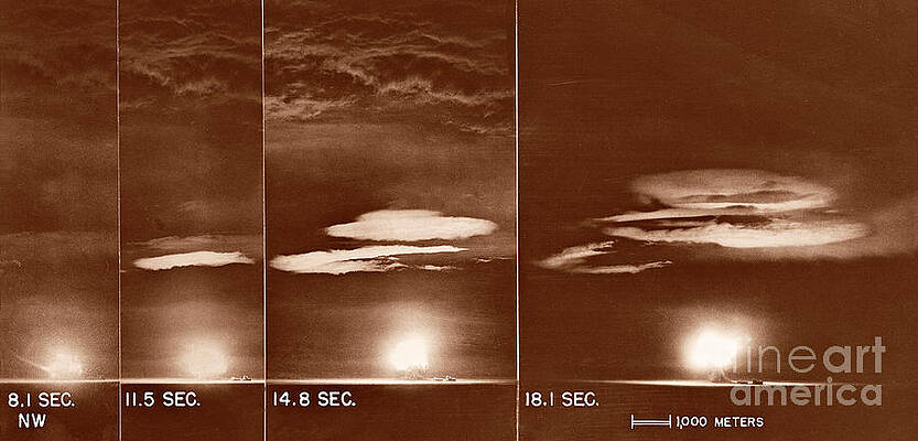 Wall Art - Photograph - Trinity Test Atom Bomb Sequence After Detonation by Science Photo Library