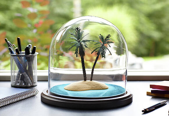 Tropical Island Under Glass Dome Print by Jeffrey Coolidge