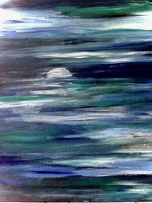 Moon Over Ocean Paintings Fine Art America