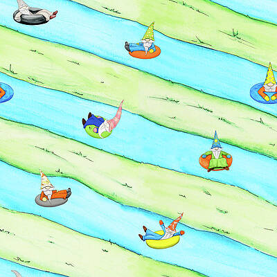 Wall Art - Digital Art - Tubing Gnomes by Hugo Edwins