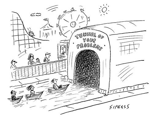 Wall Art - Drawing - Tunnel of Problems by David Sipress