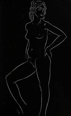 Wall Art - Drawing - Twenty-five Nudes Pl 15 by Eric Gill