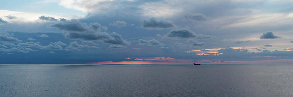Wall Art - Photograph - Twilight at Sea with Ship on the Horizon by William Dickman