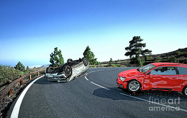 Two Cars Crashed In Accident #3 by Leonello Calvetti/science Photo Library
