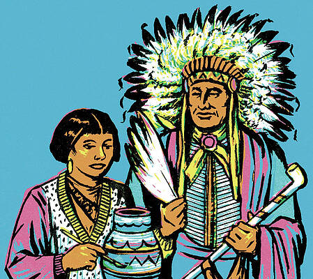 cartoon native american chief