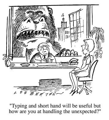 Wall Art - Drawing - Typing And Shorthand Will Be Useful But How Are You by Les Barton