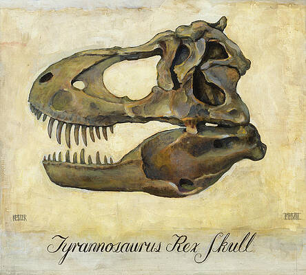 Wall Art - Painting - Tyrannosaurus Rex Skull by Daniel Patrick Kessler