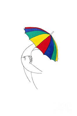 Wall Art - Painting - Umbrella Woman n1 by Natasha Kolton
