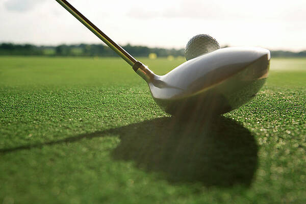 Unseen Golfer Teeing Off, Close Up On Print by Nick Dolding