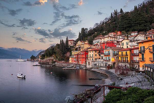 Varenna, Italy On Lake Como At Dusk by Sean Pavone