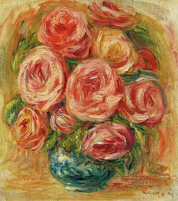 Wall Art - Painting - Vase De Roses by Pierre-auguste Renoir