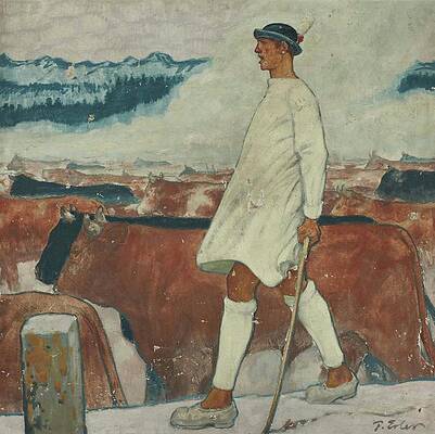 Wall Art - Painting - Viehhirte by Fritz Erler