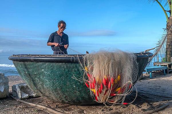 Wall Art - Photograph - Vietnames Fisher Man by Ilana Lam