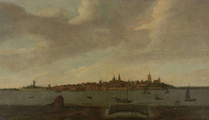 Wall Art - Painting - View of Heusden. by anonymous -rejected attribution- Monogrammist FK -Noordelijke Nederlanden-