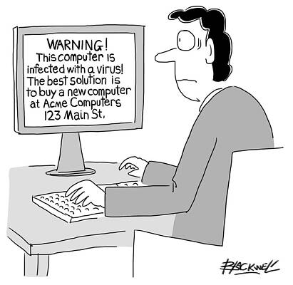 Wall Art - Drawing - Warning This Computer Is Infected With A Virus The Best by Douglas Blackwell