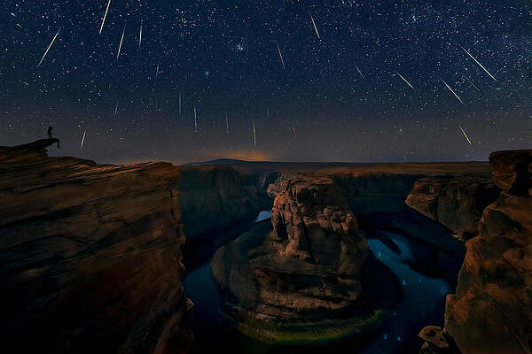 Wall Art - Photograph - Watching The Comet And The Meteor Shower by Hua Zhu