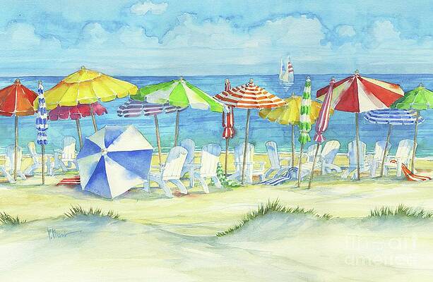 Watercolor Beach Scene Paintings Fine Art America