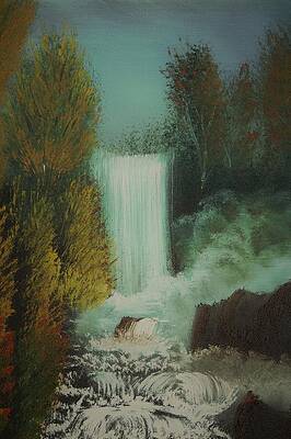 Waterfall Wonder Painting By Kunal Sonawala
