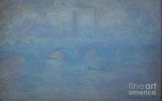 Wall Art - Painting - Waterloo Bridge, Effect Of Fog, 1903 By Claude Monet by Claude Monet