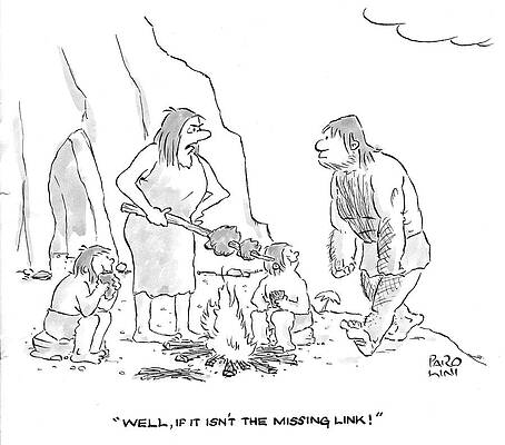 Wall Art - Drawing - Well, If It Isn't The Missing Link by Elmer Parolini