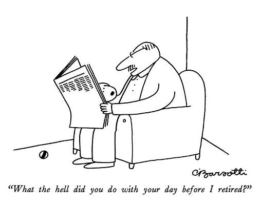 Wall Art - Drawing - What The Hell Did You Do With Your Day Before I Retired by Charles Barsotti