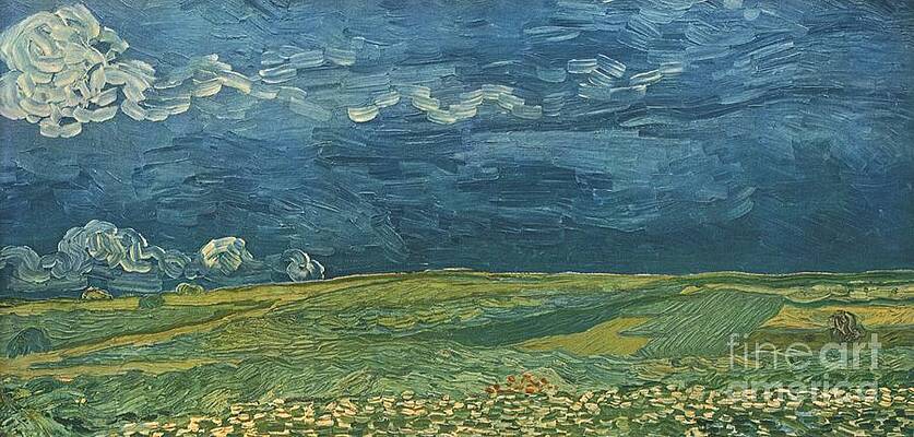 Wall Art - Drawing - Wheatfields Under Thunderclouds by Print Collector