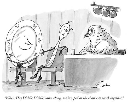 Wall Art - Drawing - When 'hey Diddle Diddle' Came Along, We Jumped At by Mike Twohy