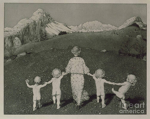 Wall Art - Drawing - When Spring Comes Over The Mountain Etching On Paper by Joseph Uhl