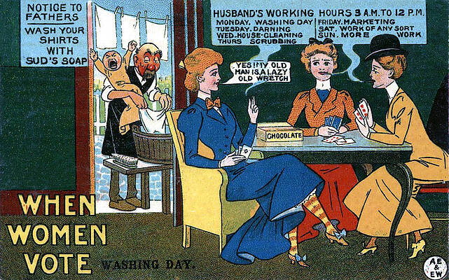 Wall Art - Painting - When Women Vote - Washing Day by Unknown