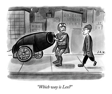 Wall Art - Drawing - Which Way is Lex? by Jason Adam Katzenstein