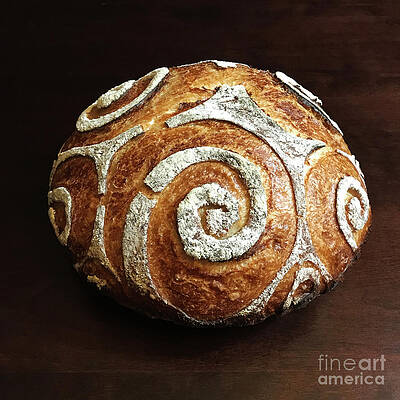Wall Art - Photograph - White Spiral Scored Sourdough 1 by Amy E Fraser