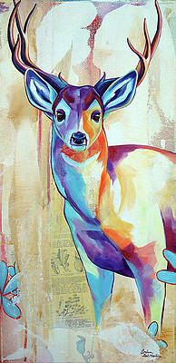 Wall Art - Painting - White Tail Deer by Corina St. Martin