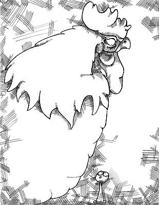 Abstract Chicken Drawings Fine Art America