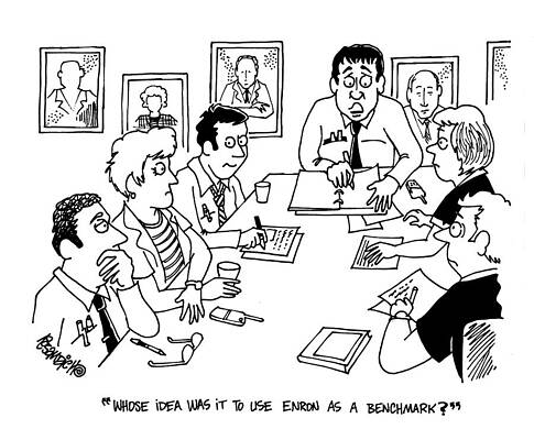 Wall Art - Drawing - Whose Idea Was It To Use Enron As A Benchmark by Dan Rosandich