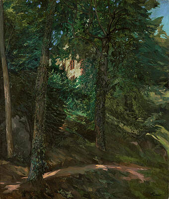 Wall Art - Painting - Wilhelm Trubner -Heidelberg, 1851-Karlsruhe, 1917-. Castle Grounds in Lichtenberg in Odenwald -19... by Wilhelm Truebner -1851-1917-