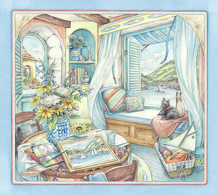 Wall Art - Painting - Window Seat by Kim Jacobs