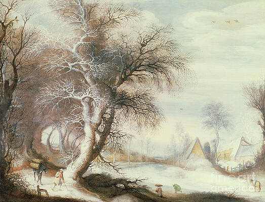 Wall Art - Painting - Winter Landscape by Gysbrecht Lytens or Leytens by Gysbrecht Lytens or Leytens