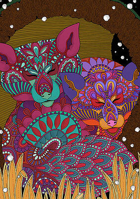 Wall Art - Digital Art - Winter Wonderland 6 - Color by Hello Angel