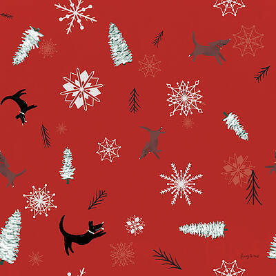 Wall Art - Drawing - Winter Wonderland Pattern Vib by Becky Thorns