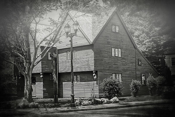 Wall Art - Photograph - Witch House Salem Massachusetts in Black and White by Carol Japp