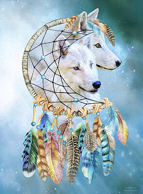 Wall Art - Mixed Media - Wolf Dreams by Carol Cavalaris
