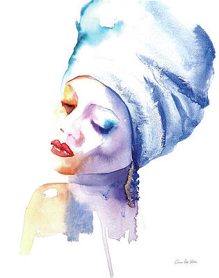 Wall Art - Painting - Woman In Blue by Aimee Del Valle