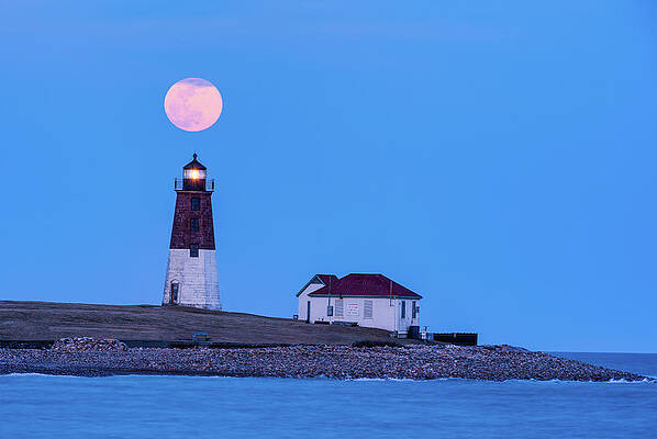 Worm Moon over Point Judith by Michael Blanchette Worm Moon over Point Judith by Michael Blanchette