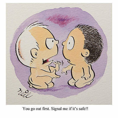Wall Art - Drawing - You Go Out First. Signal Me If It's Safe by Neil Matterson