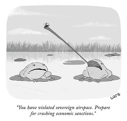 Wall Art - Drawing - You Have Violated Sovereign Airspace. Prepare For Crushing by Lars Kenseth